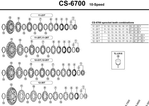 SHIMANO CS6700 chart