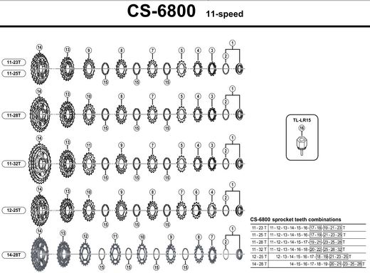 SHIMANO CS6800 chart